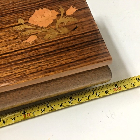 Vintage wooden Mozart Magic Flute Music Box Made in Italy Reuge velvet lining - Picture 9 of 10